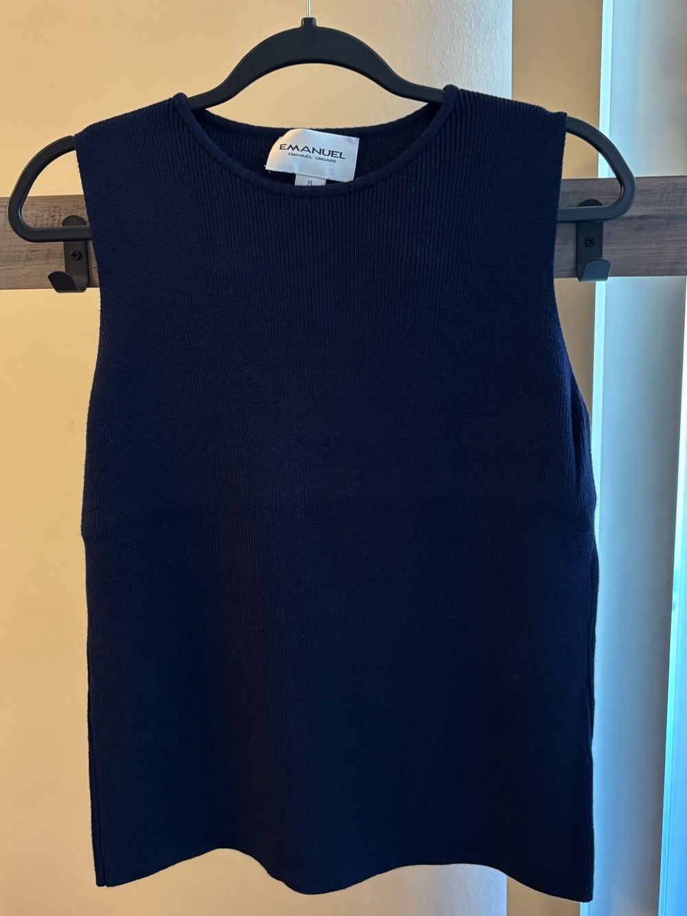 Emanuel Ungaro Navy Sleeveless Ribbed Tank